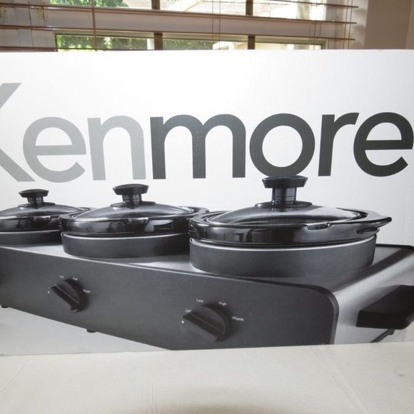 KENMORE TRIPLE SLOW COOKER/FOOD WARMER BUFFET STATION. - Picture 1 of 2